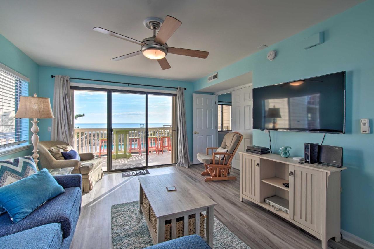 Ocean-View Condo With Deck, Steps To Carolina Beach! Bagian luar foto